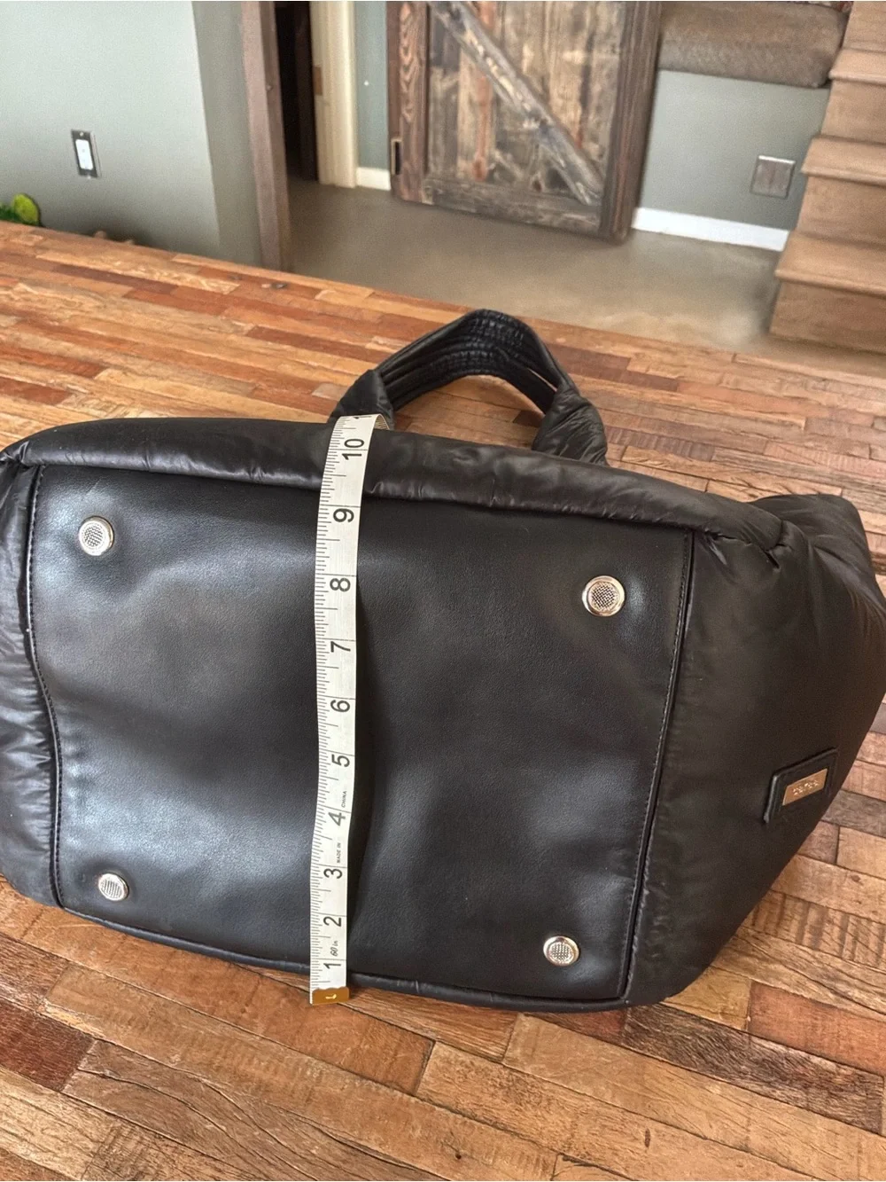 caraa Black Quilted Puffer Tote